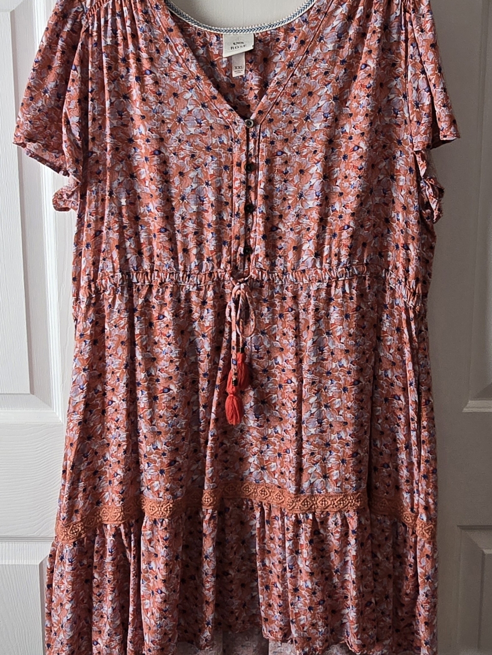 Knox Rose Rust Pink Floral Tie-Waist Midi Dress